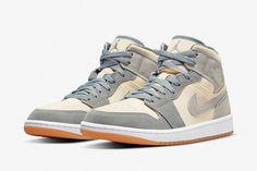 Air Jordan 1 Mid SE ‘Coconut Milk Particle Grey’ 70s Converse, Nike X Travis Scott, Converse Run, Jordan Model, Air Jordan 1 Mid Se, Converse Run Star, Nike Air Jordan 1 Mid, Nike Dunk High, Nike Shox