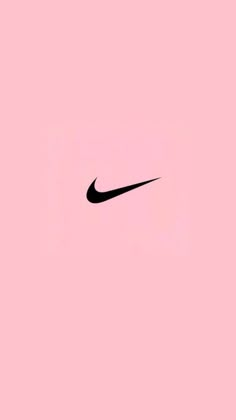 a black nike logo on a pink background