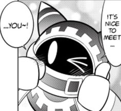 a comic strip with an image of a person in a space suit and text that reads, it's nice to meet