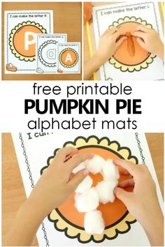 a pumpkin themed printable alphabet mats for kids to practice letter formation and matching letters