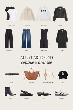 Full Year Capsule Wardrobe, Womens Wardrobe Essentials, Erika Marie, Business Casual Neutral, Outfit Ideas College, Women's Wardrobe Essentials, Capsule Wardrobe Inspiration, Perfect Capsule Wardrobe, Build A Capsule Wardrobe