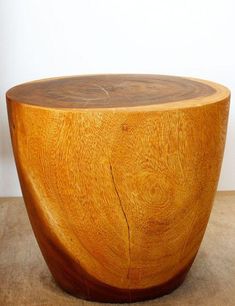 Strata Furniture Oval Drum Table in Oak Drum End Table, Tree Stump Table, Style Side Table, Stump Table, Monkey Pod Wood, Drum Side Table, Coffee Sofa, Drum Table, Log Furniture