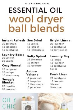 Essential Oils For Laundry, Essential Oil Diffuser Blends Recipes, Essential Oils Cleaning, Essential Oil Diffuser Recipes, Oil Diffuser Recipes, Essential Oil Blends Recipes, Dryer Balls, Diffuser Recipes, Wool Dryer Balls