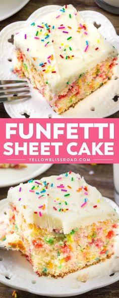 this funfetti sheet cake is so easy to make and looks delicious