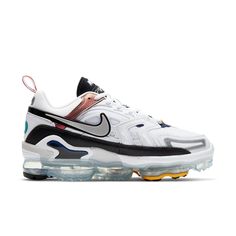 Nike Womens WMNS Air VaporMax EVO 'Evolution of Icon' White/Tech Grey/Midnight Navy/Hyper Blue DC9113-100 Nike Fashion Shoes, Nike Outlet, Air Vapormax, Nike Air Vapormax, Nike Fashion, Nike Womens, Fashion Performance, Midnight Navy, Stylish Sneakers