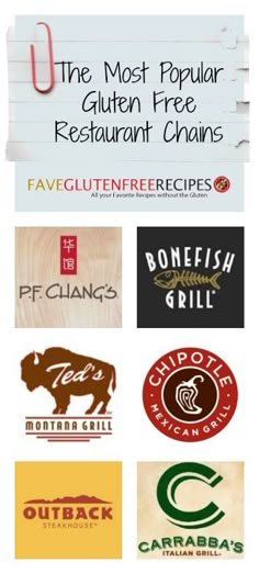 The Most Popular Gluten Free Restaurant Chains - researched and discussed so that your eating out experience is the best it can be! Menu Sans Gluten, Lactose Free Diet, Gluten Free Menu