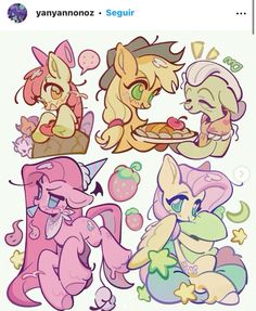 some little pony stickers on a white background