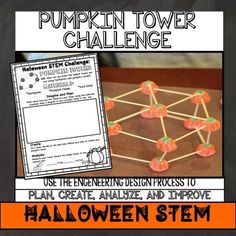 the pumpkin tower challenge is an engaging activity for kids to learn how to make it