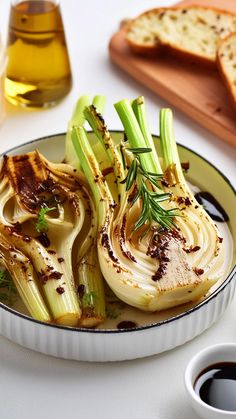 This Roasted Fennel with Balsamic Glaze is a simple yet elegant dish, featuring tender roasted fennel bulbs enhanced by the sweet and tangy flavor of a balsamic reduction. Topped with fresh herbs, it’s the perfect side dish for any meal, adding a touch of sophistication to your dinner table. Whether for a weeknight dinner or a special occasion, this easy-to-make recipe offers a delightful balance of flavors that everyone will enjoy! Balsamic Glaze Recipe, Balsamic Glaze Recipes, Fennel Recipes, Roasted Fennel, Vegan Roast, Healthy Food Inspiration, Balsamic Reduction, Romantic Dinner Recipes, Vegetarian Entrees