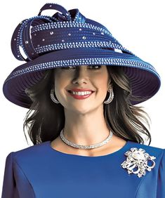 Lily and Taylor H116 1 piece HAT Color: Black, Emerald, Pink, Purple, Red, Royal Blue, White Diva Den, Pink Purple, Royal Blue, 1 Piece, Blue White, Emerald, Lily, Purple, Red