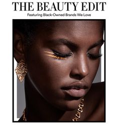 the beauty edit magazine cover features an image of a woman's face with her eyes closed