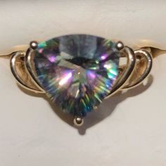 Beautiful Custom 10k Yellow Gold Mystic Topaz Ring - Pictures Do Not Capture The Real Beauty Of This Ring. Approximate Size 7. Mystic Topaz Ring, 7 Rings, Ring Pictures, Mystic Topaz, Real Beauty, Topaz Ring, Womens Jewelry Rings, Green And Purple, Topaz