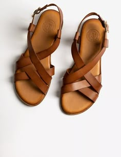 Buttercup Leather Sandal - Tan | Women's Sandal | Penelope Chilvers Penelope Chilvers, Equestrian Aesthetic, Simple Sandals, Strappy Flats, Strappy Sandals Flat, Brown Leather Sandals, Leather Cover, Cute Shoes, Cowhide Leather