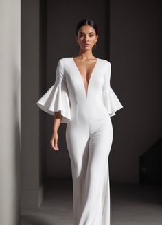 Bridal jumpsuit sewing pattern Available as an instant download (pdf) sewing pattern pack in a variety of sizes, including plus sizes Pattern and sewing instructions are in English US Sizes: 2, 4, 6, 8, 10, 12, 14,16,18,20,22,24,26,,28,30 Standard Sizes: XS, S, M, L,XL,2XL,3XL,4XL These patterns are suitable for A4, A0, and US Letter size papers. Once your payment is processed, you will automatically receive download links for the pattern files. Please note that you can only download the files f Fitted White V-neck Jumpsuits And Rompers, Fitted White One-piece Jumpsuit, White Fitted One-piece Jumpsuit, White Fitted One-piece Jumpsuits And Rompers, White Fitted Jumpsuit, Fitted White V-neck Jumpsuit, White Fitted V-neck Jumpsuit, Womens Jumpsuit Pattern, Dungaree Pattern