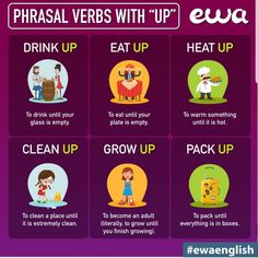 the phrasal verbs with'up'and'eat up'are shown