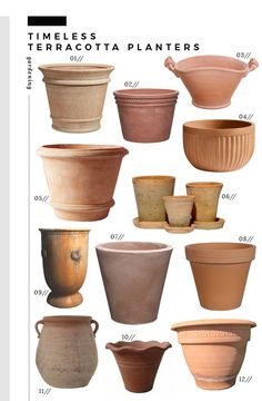 the different types of terracotta planters are shown