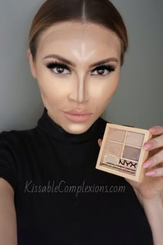 We've heard great reviews about this NYX Cosmetics contour palette! #nyxcosmetics #contour #makeup Contour Palette Tutorial, Nyx Makeup, Contour Palette, Kiss Makeup