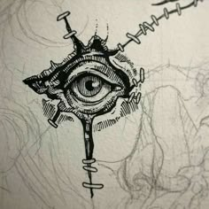 a drawing of an all seeing eye on a piece of paper