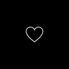 a black background with a white heart in the middle and one line at the bottom