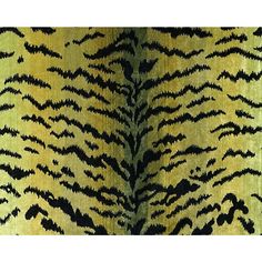 an animal print fabric with black and yellow stripes