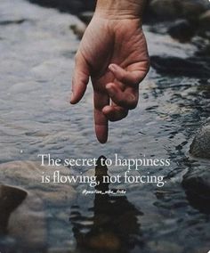 the secret to happiness is flowing, not forceing