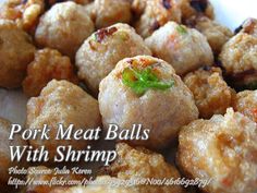 pork meat balls with shrimp on a plate