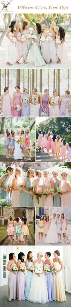 the bride and her bridal party are posing for pictures