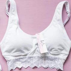 This Is A Perfect Everyday Comfy Tween Bralette. The Fabric Is A Soft Cotton Material With A Lace Band Detail And Adjustable Straps. Available In Two Sizes, All New With Tags. This Is A Tween Bralette. Pretty Bras, Lace Bands, Women's Intimates, Cotton Material, Bralette, Adjustable Straps, Bra, Band, Tags