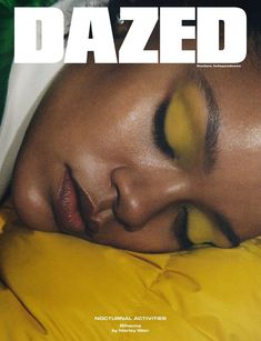 the cover of dazed magazine features a woman with her eyes closed