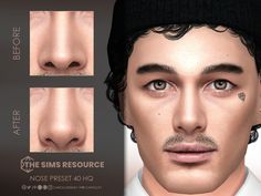 an animated image of a man's face and nose with different facial expressions on it