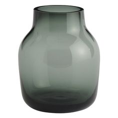 a green vase is shown on a white background