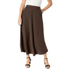 A relaxed fit and easy pull-on design makes this skirt style a breeze to wear. Elastic waist, side pockets. Picnic Skirt, Plus Size Soft, Sweater Collection, Skirt Style, Swimsuits For All, Faux Leather Skirt, Leather Mini Skirts, Bottom Clothes, Knit Skirt