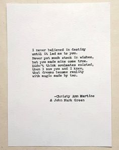 a piece of paper with an old typewriter on it that says, i never followed in dealing until it had me to you