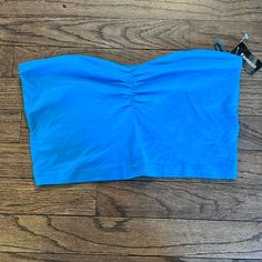 Nwt Express Cropped Bandeau In Aqua/Blue Color. Built In Bra. Size Medium. Casual Blue Bandeau Crop Top, Blue Stretch Bandeau Crop Top, Blue Seamless Bandeau Top, Blue Bandeau Cotton Crop Top, Blue Tube Top With Built-in Bra For Summer, Aqua Blue Color, Aqua Blue, Built In, Blue Color