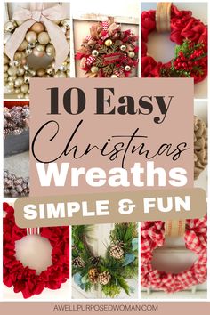 10 easy christmas wreaths that are simple and fun