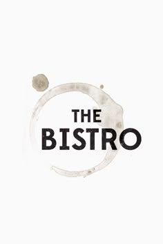 the bistro logo on a white background with black and grey circles around it's edges