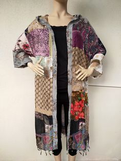 Boho Kimono Cardigan Plus size Kimono  Paisley Kimono Coat Kimonos Kimono Jacket This cardigan kimono is made of the cotton and chiffon fabric. Cardigan will give you elegance and femininity.  Perfect in the fall season, like a light cape. Looks good with casual clothes, jeans or shorts. If you have any questions, write, I'm always ready to help you. Size  This cardigan is ready to ship . This cardigan fits size  S: M:  L:    SİZE - length:  95 cm - 37 in - sleeve length: 43 cm - 17 in - sleeve Boho Kimono Cardigan, Gilet Kimono, Cardigan Fits, Paisley Kimono, Patchwork Kimono, Kimono Boho, Boho Patchwork, Plus Size Kimono, Clothes Jeans