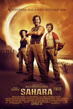 sahara movie poster with three actors