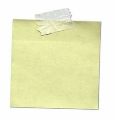 a piece of yellow paper with some white tissue on it