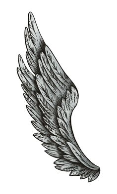 an angel wing tattoo design on a white background