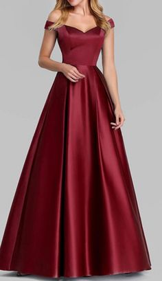 Red Silk Off Shoulder Long Gown Evening Dress. It is sexy, comfy and classy. Good for formal and party wear. For elegant ladies, teens and women. Aline Evening Gown, Red Evening Dresses Elegant Silk, Gown For Prom Classy, Red Silk Formal Dress, Formal Ball Gowns Elegant, Elegant Women Dresses Classy, Red Evening Gowns Elegant, Gown For Women Party Wear, Red Dress Long Elegant Classy Ball Gowns