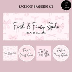 the facebook branding kit for fresh & fancy studio, brand tagline and stickers