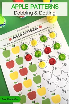 an apple pattern and matching activity for toddlers to learn how to use apples in the classroom