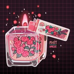 two stickers with pink flowers on them and the words mutt medi written below