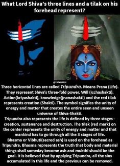 an article about lord shivri's three lines and a tik on his forehead