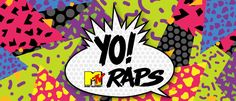 a pink background with black and white letters that say yoi raps on it