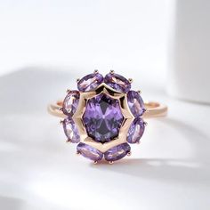 Embrace the Healing Power of Amethyst Discover the transformative energy of the stunning Oval Amethyst Rose Gold Ring, designed not only as a beautiful accessory but also as a powerful healing tool. This exquisite piece merges elegance with the metaphysical properties of amethyst, a stone renowned for its ability to promote balance, tranquility, and emotional well-being. Specifications Item Type: Rings Rings Type: Cocktail Ring Setting Type: Tension Setting Shape/Pattern: Geometric Emotional and Purple Ring, Rainbow Topaz, Tension Setting, Ring Settings Types, Purple Rings, Cocktail Jewelry, Detailed Ring, Healing Power, Zircon Ring