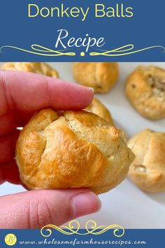 a person holding a pastry in their hand with the words, how to make monkey balls recipe