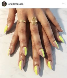 Glow in the Dark Nail Art for Summer Nights and Parties Bright Summer Acrylic Nails, Gel Nails At Home, Neon Nails, Yellow Nails, Coffin Nails Designs