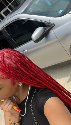 #follow #braidedstyles #braids #hairstyles #hairgoals #hair #blogging #blogger #blog #beautyblog Red Braids, Red Box Braids, Protective Braids, Locs Styles, Cute Braided Hairstyles, Dyed Hair Inspiration, Braids Hairstyles Pictures, Cute Box Braids Hairstyles